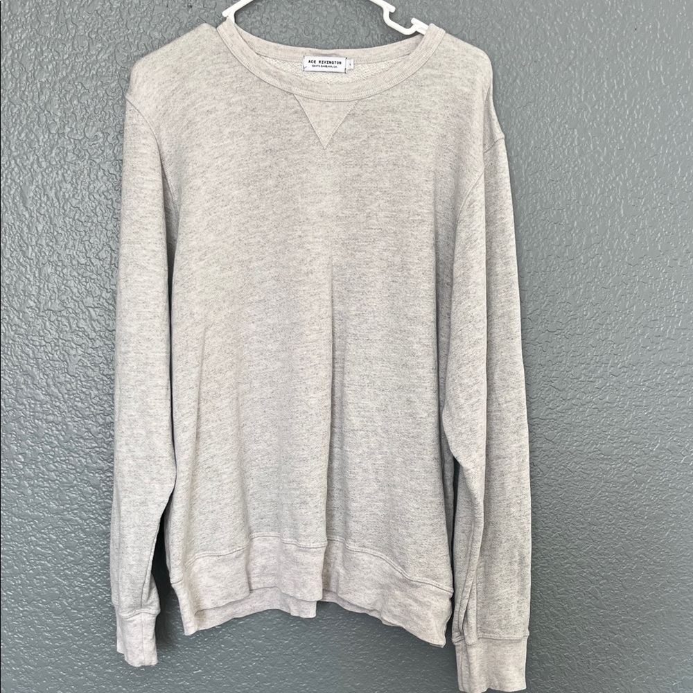 Ace Rivington Light Gray Crewneck Sweater for Men Size L